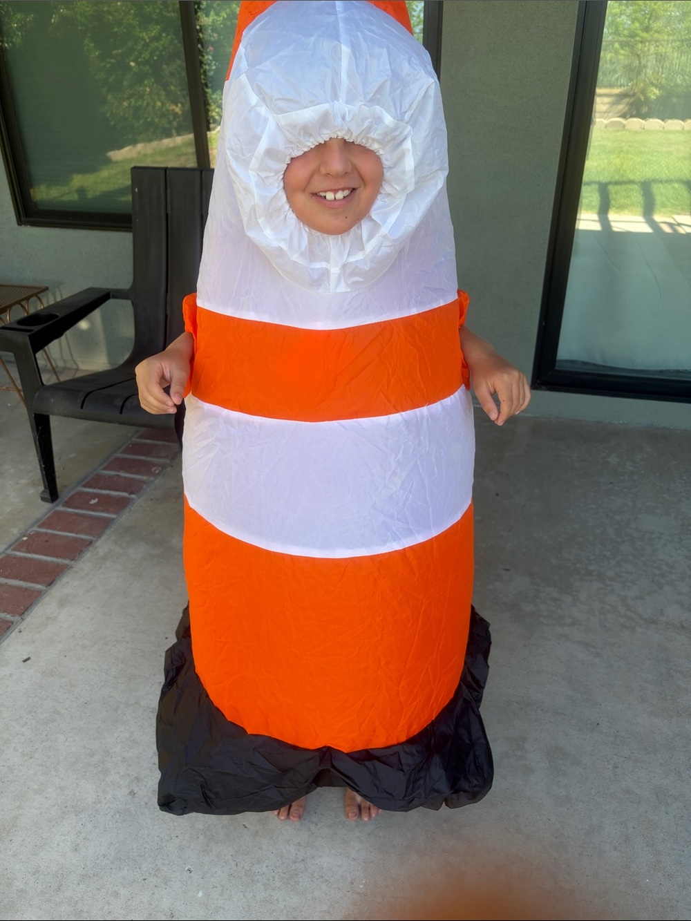 Orange and White Kids Traffic Cone Costume